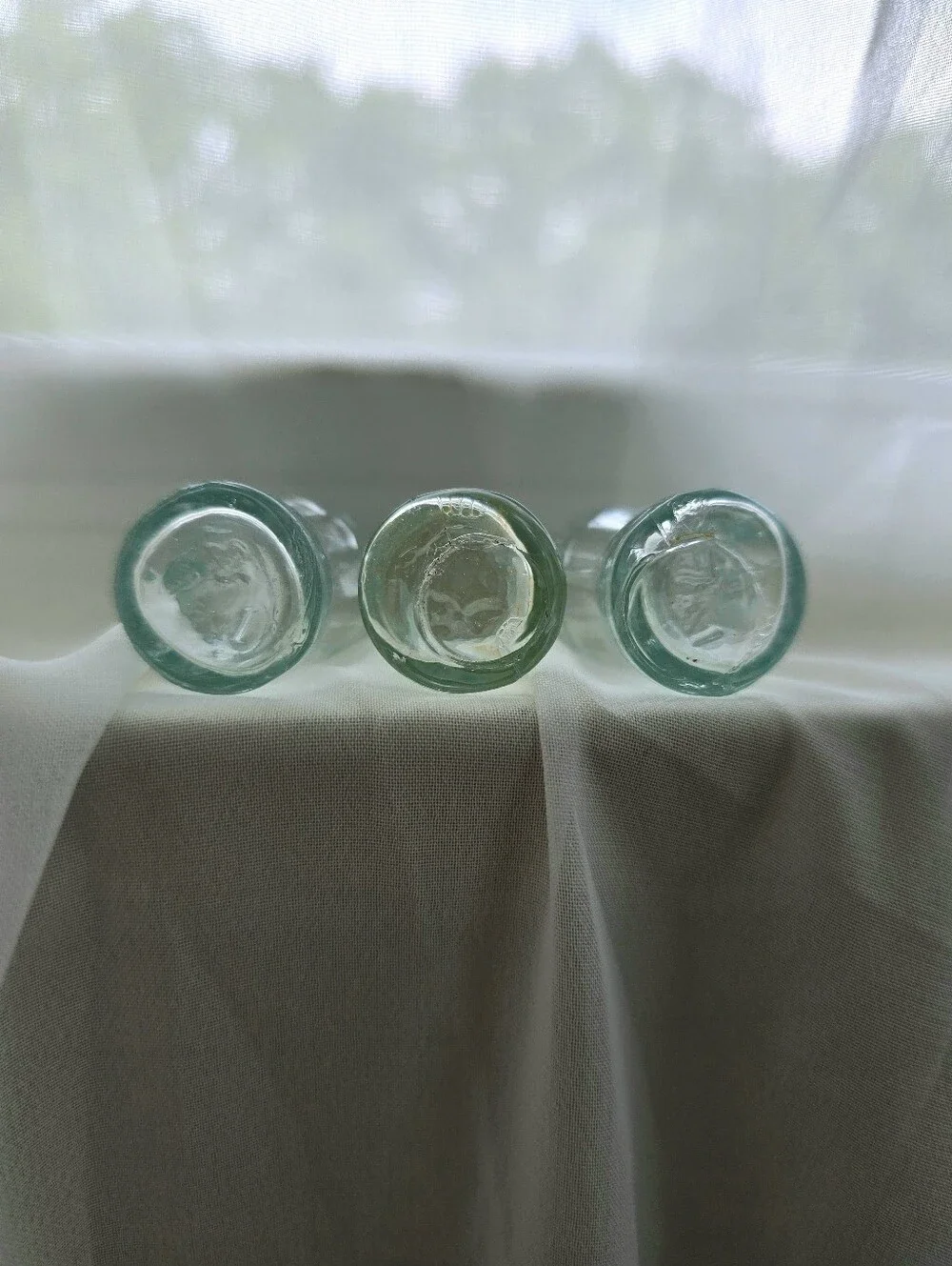 Coca Cola Miniature Glass Bottle Trio - Aqua Tint